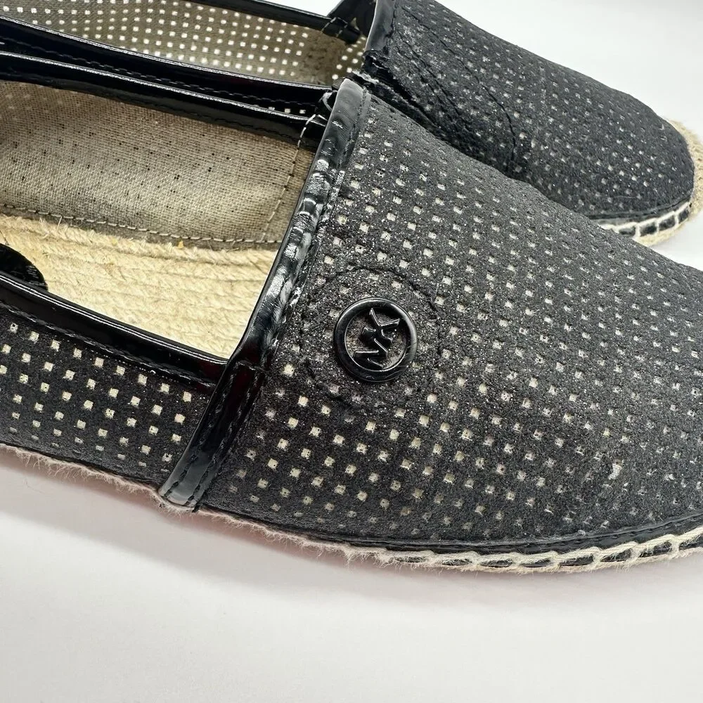 Michael Kors Kendrick Slip-on Espadrille Flats Mesh Shoes Black 8M